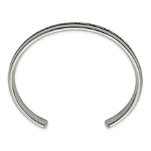 Men's 10mm Titanium Black Rubber Design Cuff Bracelet