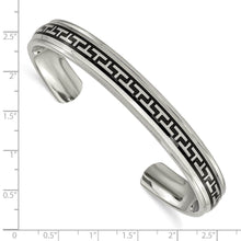 Men's 10mm Titanium Black Rubber Design Cuff Bracelet