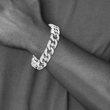 Men's 14mm Curb Link with Crosses Stainless Steel Bracelet, 8.5 Inch