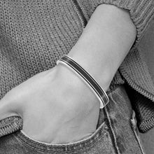 Men's 10mm Stainless Steel, Black Plated & Carbon Fiber Cuff Bracelet