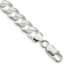 8.5mm Sterling Silver Solid Flat Curb Chain Bracelet