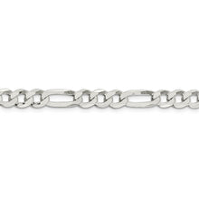 7mm Sterling Silver Flat Figaro Chain Bracelet