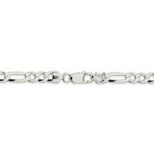 7mm Sterling Silver Flat Figaro Chain Bracelet