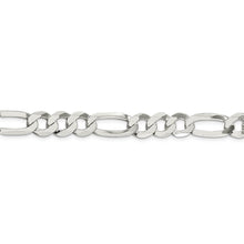 9.5mm Sterling Silver Flat Figaro Chain Bracelet