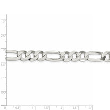 9.5mm Sterling Silver Flat Figaro Chain Bracelet