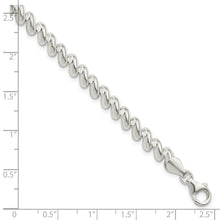 Sterling Silver 6mm Polished San Marco Chain Bracelet, 7.5 Inch