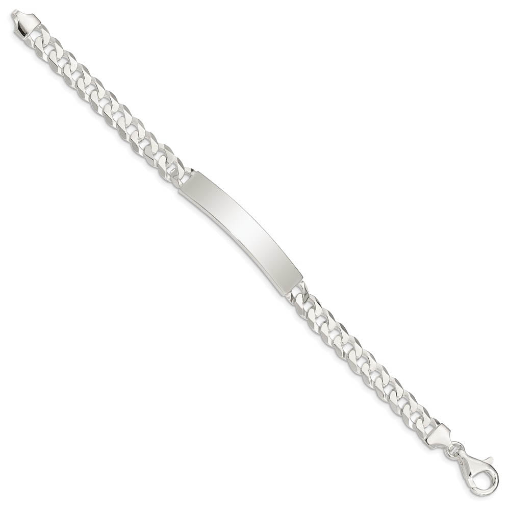 Men's 7mm Sterling Silver Engravable Curb I.D. Bracelet