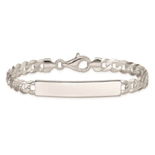 Men's 7mm Sterling Silver Engravable Curb I.D. Bracelet