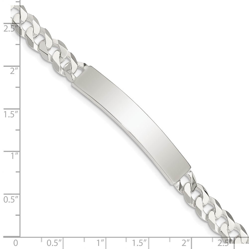 Men's 7mm Sterling Silver Engravable Curb I.D. Bracelet