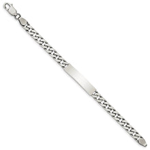 7mm Antiqued Sterling Silver Engravable Curb Link I.D. Bracelet