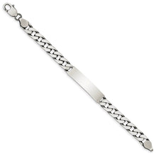 Men's 8mm Antiqued Sterling Silver Engravable Curb Link I.D. Bracelet