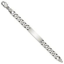 Men's 9mm Antiqued Sterling Silver Engravable Curb Link I.D. Bracelet