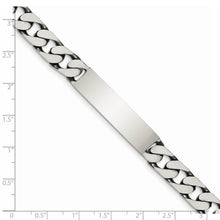 Men's 9mm Antiqued Sterling Silver Engravable Curb Link I.D. Bracelet