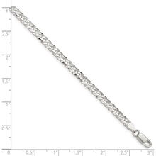 4.5mm Sterling Silver Solid Concave Beveled Curb Chain Bracelet