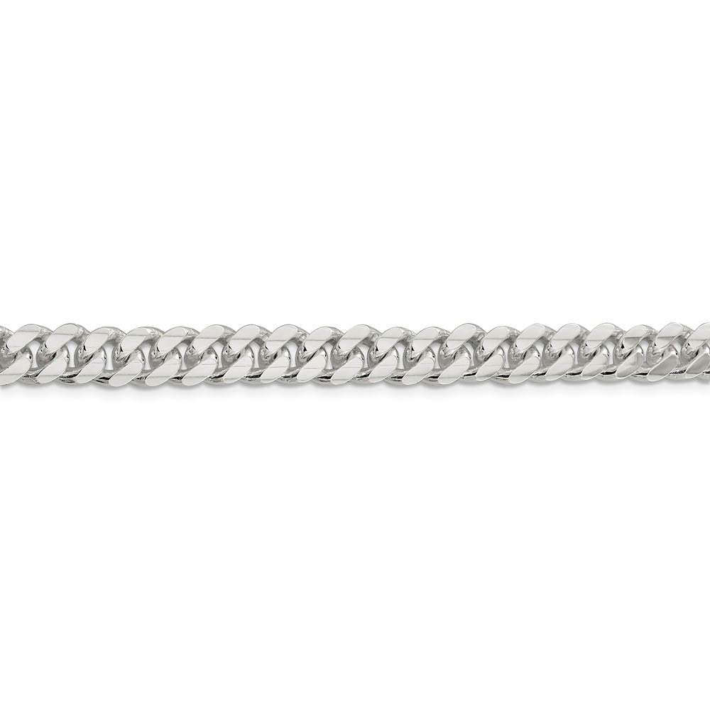 Men's 7.75mm Sterling Silver Solid Domed Curb Chain Bracelet