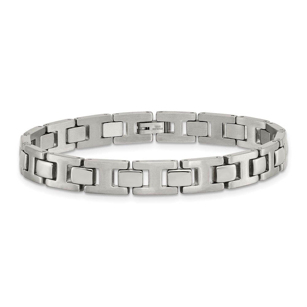 Men's Stainless Steel H Link Bracelet, 8.5 Inch