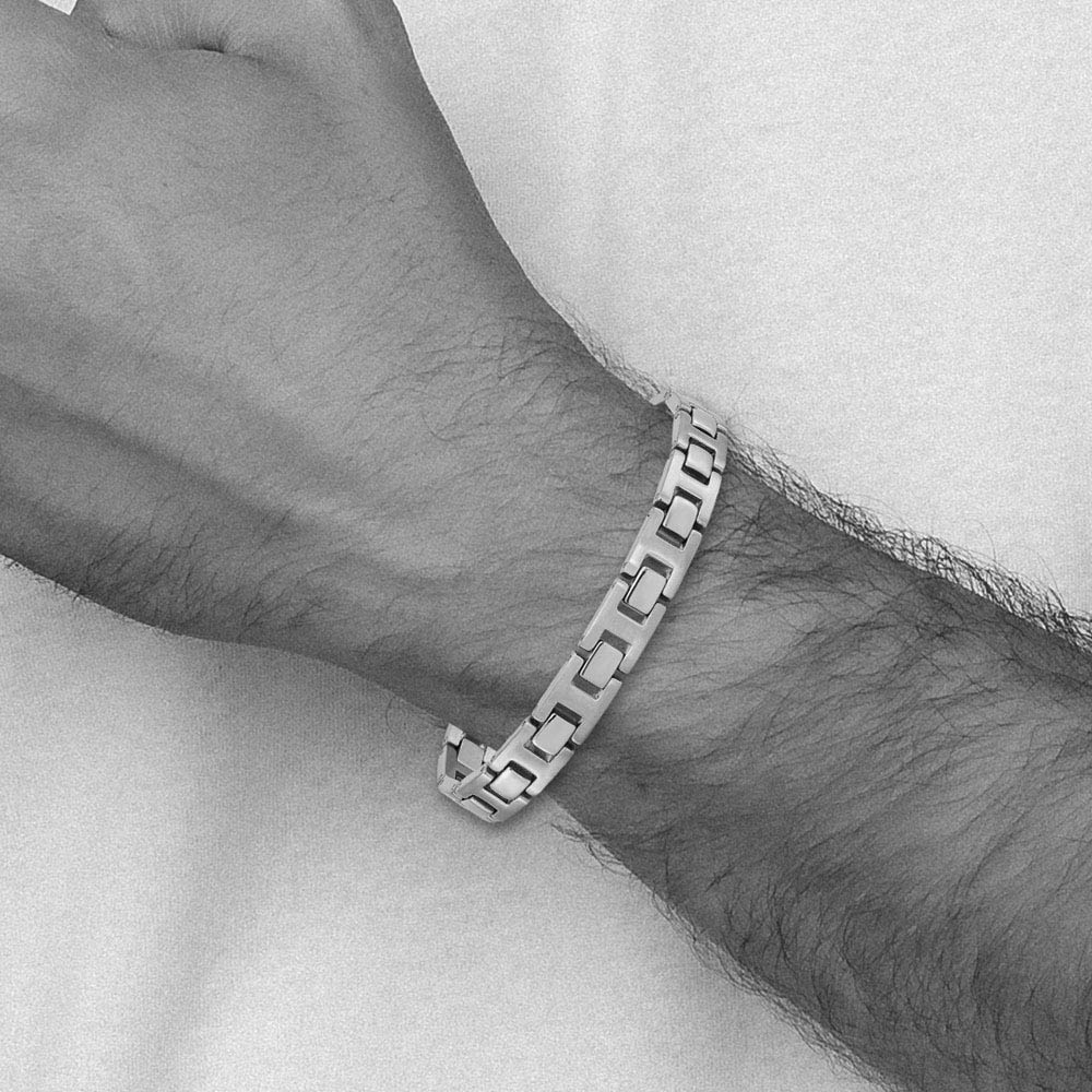 Men's Stainless Steel H Link Bracelet, 8.5 Inch