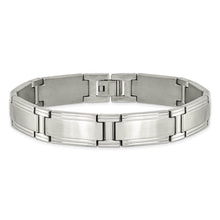 Men's 11mm Stainless Steel Multi Finish Satin Link Bracelet, 9.5 Inch