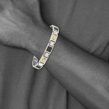 Men's Stainless Steel, Carbon Fiber & Gold Tone Bracelet, 9.5 Inch