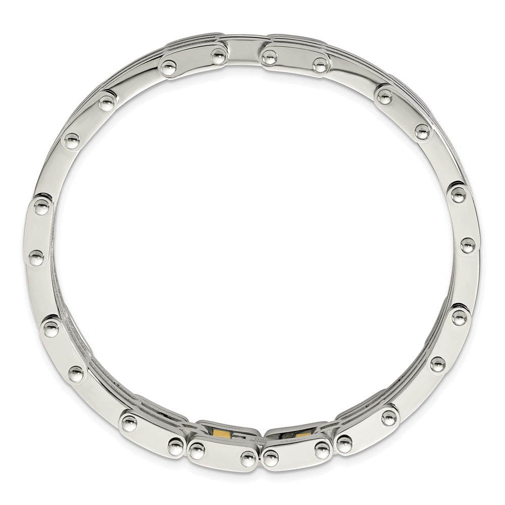 Men's Stainless Steel 10mm Polished Link Bracelet, 9 Inch