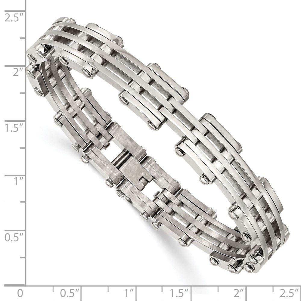Men's Stainless Steel 10mm Polished Link Bracelet, 9 Inch