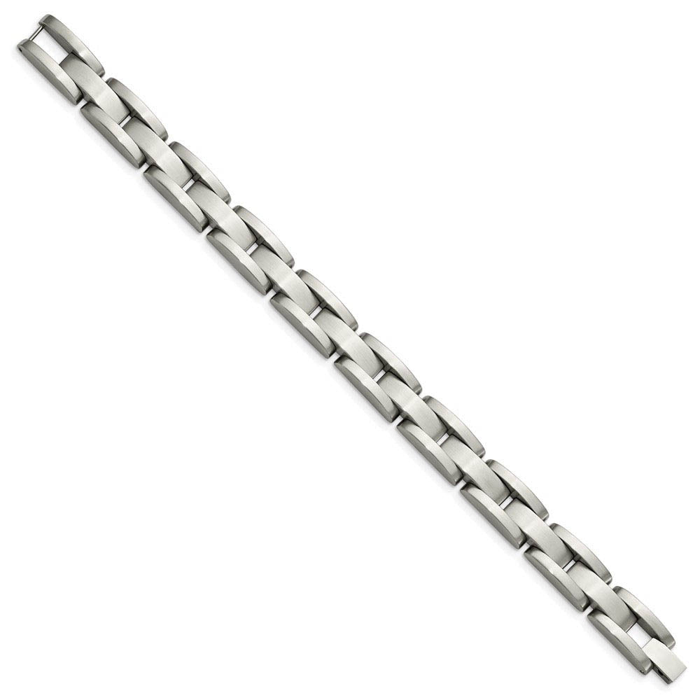 Men's Stainless Steel Brushed 9mm Link Bracelet, 8 Inch