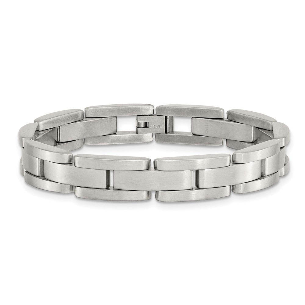 Men's Stainless Steel Brushed 9mm Link Bracelet, 8 Inch