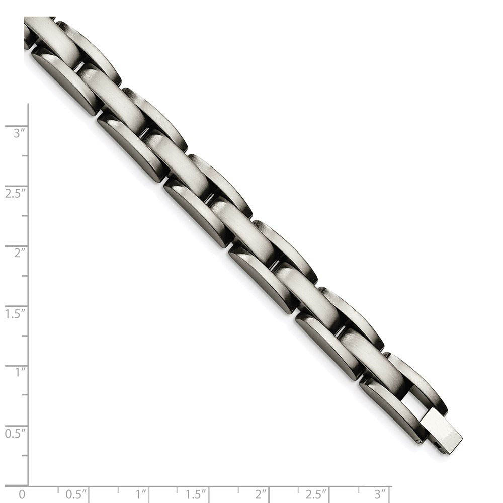 Men's Stainless Steel Brushed 9mm Link Bracelet, 8 Inch