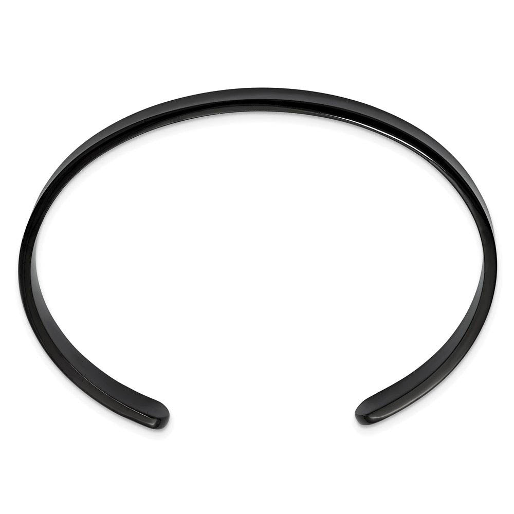 Men's Black Plated Stainless Steel 9mm Polished Cuff Bracelet