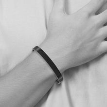 Men's Black Plated Stainless Steel 9mm Polished Cuff Bracelet