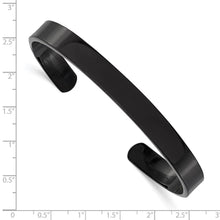 Men's Black Plated Stainless Steel 9mm Polished Cuff Bracelet