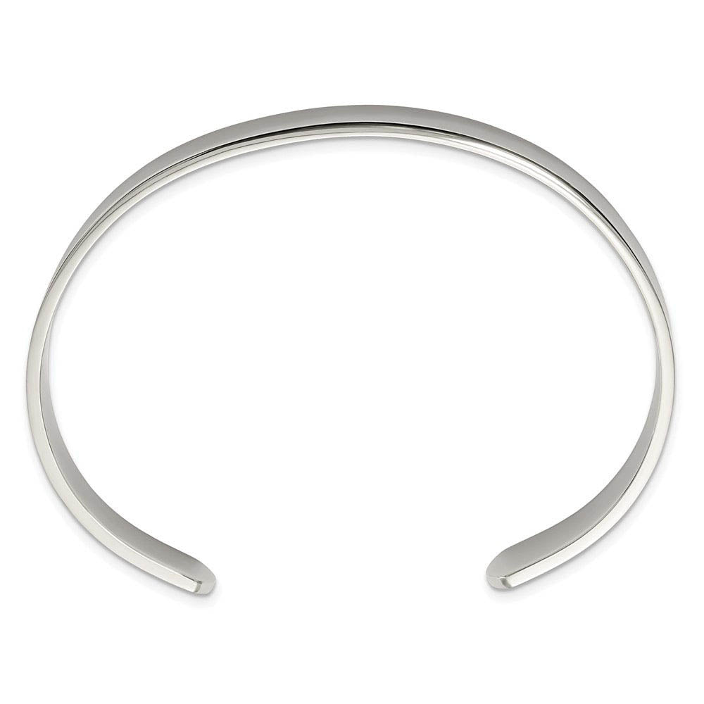 Men's Stainless Steel 9mm Polished Engravable Cuff Bracelet
