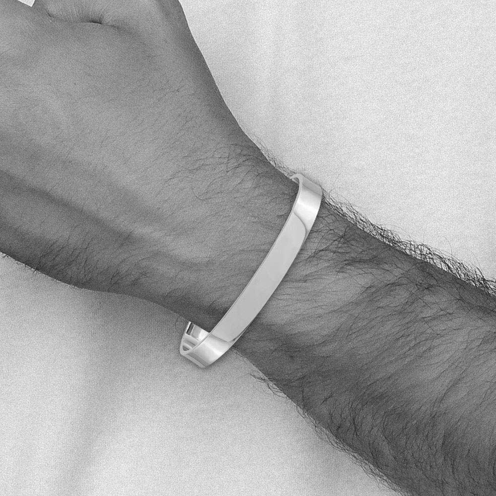 Men's Stainless Steel 9mm Polished Engravable Cuff Bracelet