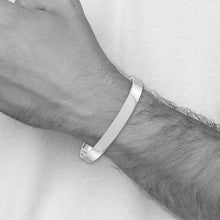 Men's Stainless Steel 9mm Polished Engravable Cuff Bracelet