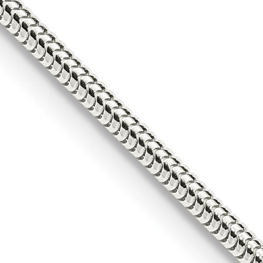 2mm Sterling Silver Solid Classic Round Snake Chain Necklace