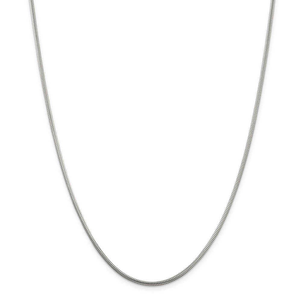 2mm Sterling Silver Solid Classic Round Snake Chain Necklace