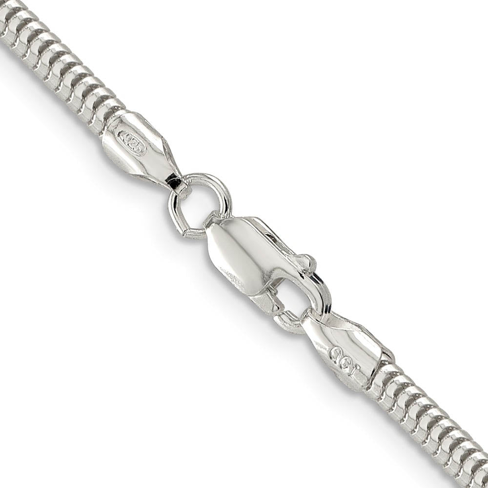3mm Sterling Silver Solid Classic Round Snake Chain Necklace