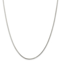 1.75mm Rhodium Plated Sterling Silver Solid Round Spiga Chain Necklace