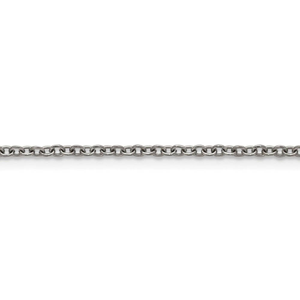 2.25mm Dark Gray Titanium Classic Polished Cable Chain Necklace