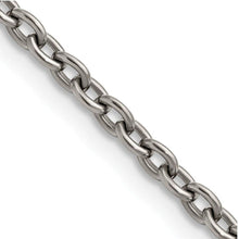 3.5mm Dark Gray Titanium Classic Polished Cable Chain Necklace