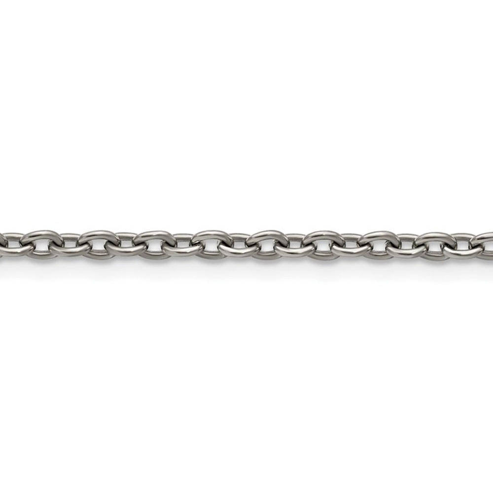3.5mm Dark Gray Titanium Classic Polished Cable Chain Necklace
