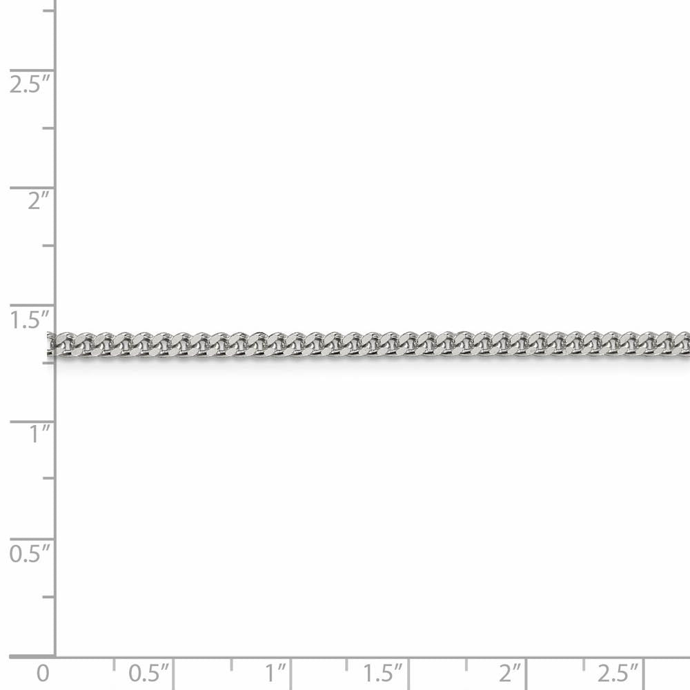 3mm Sterling Silver, Solid Curb Chain Necklace