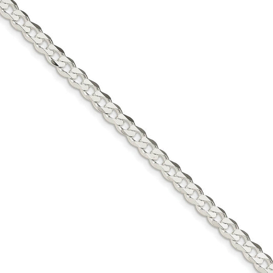 5.5mm Sterling Silver, Solid Curb Chain Bracelet