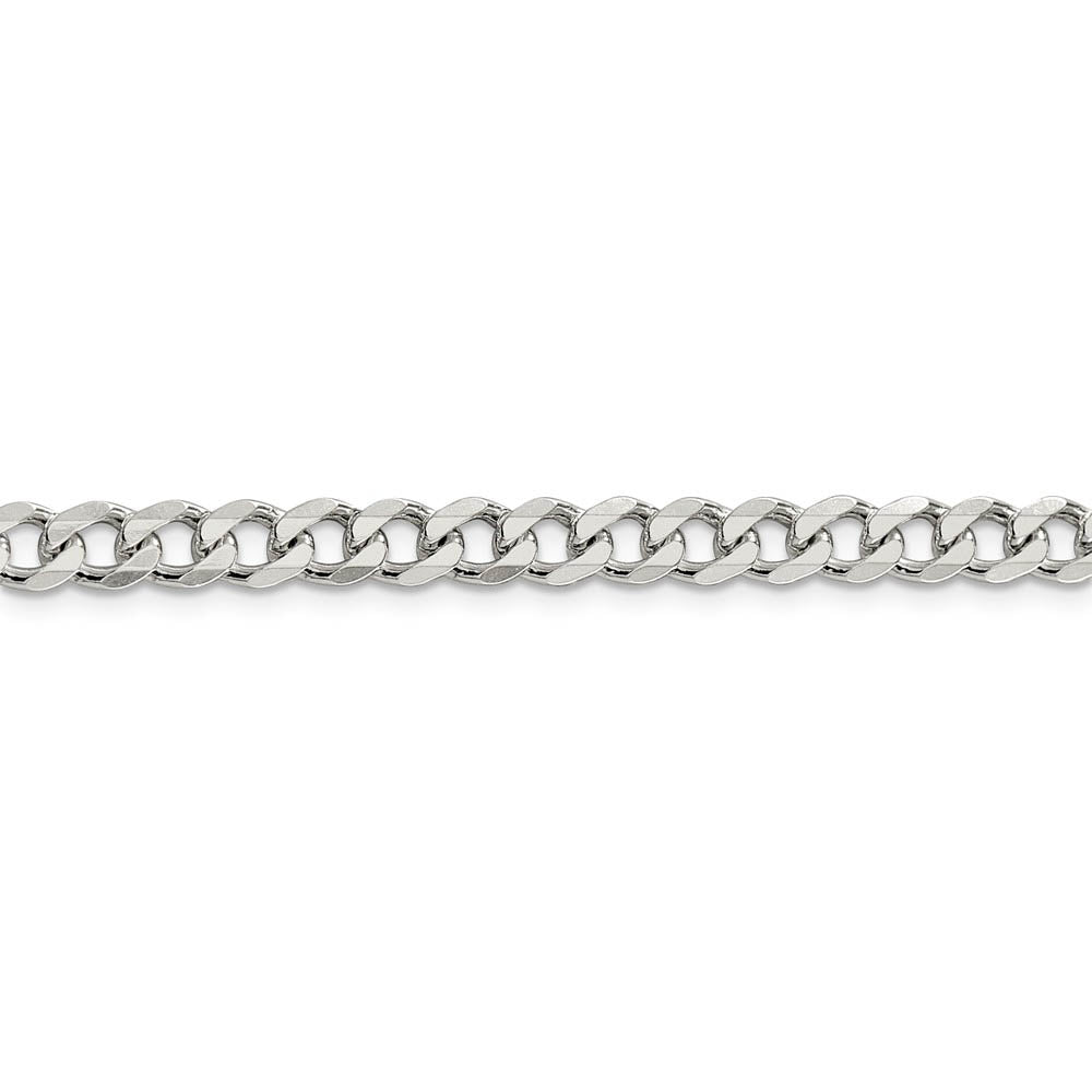 5.5mm Sterling Silver, Solid Curb Chain Bracelet