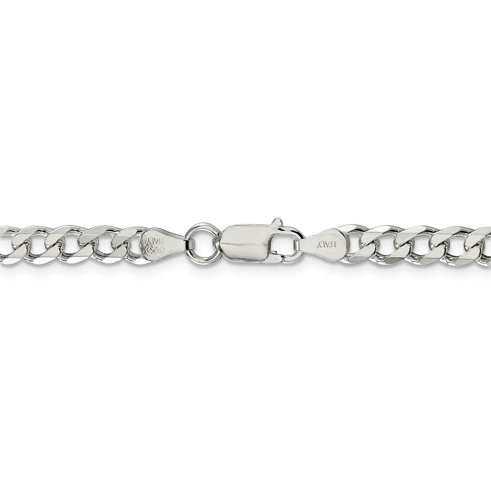 5.5mm Sterling Silver, Solid Curb Chain Bracelet