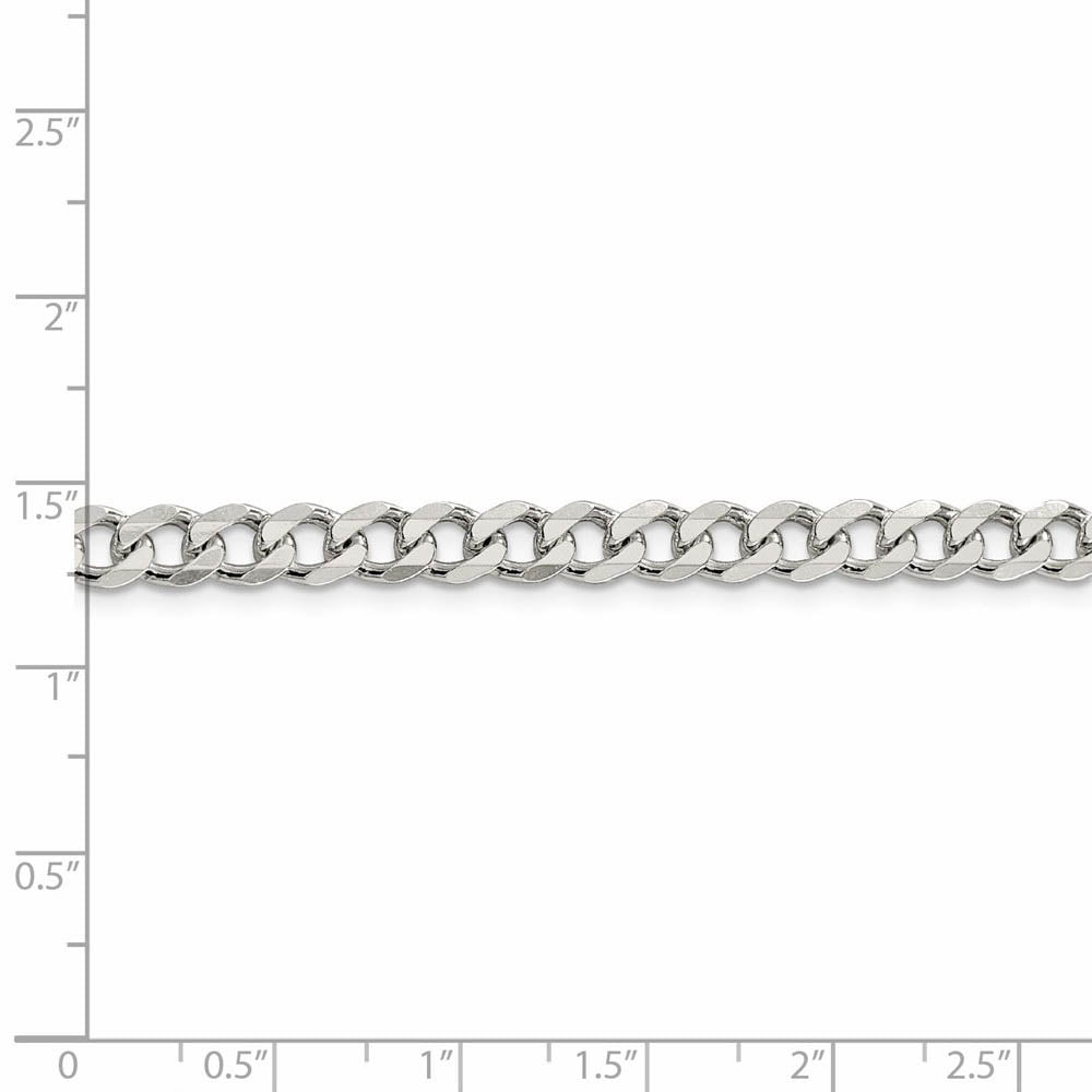 5.5mm Sterling Silver, Solid Curb Chain Bracelet