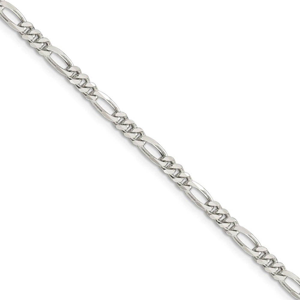 3.5mm Sterling Silver, Solid Figaro Chain Necklace