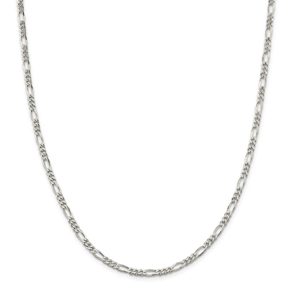 3.5mm Sterling Silver, Solid Figaro Chain Necklace