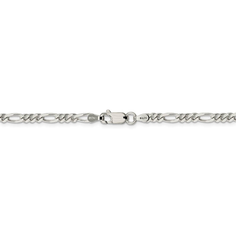 3.5mm Sterling Silver, Solid Figaro Chain Necklace