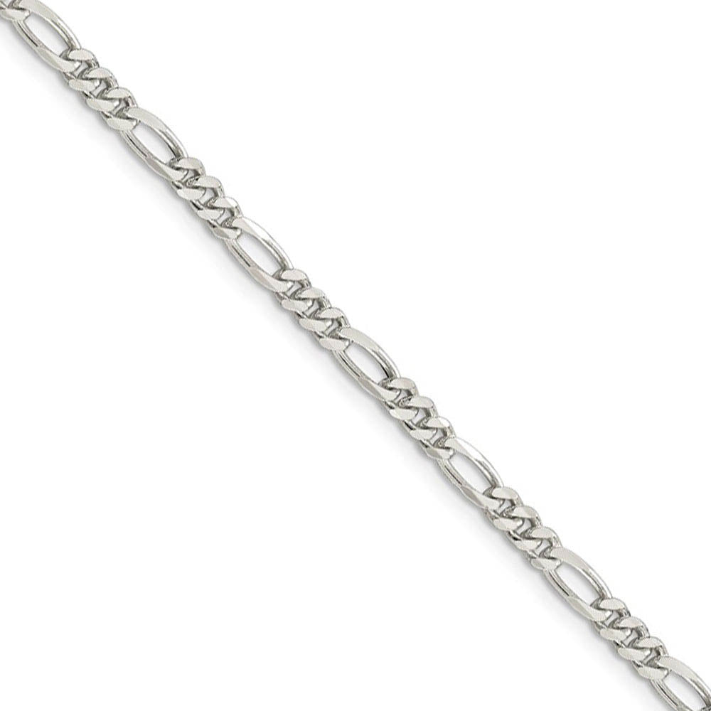 3.5mm Sterling Silver, Solid Figaro Chain Necklace